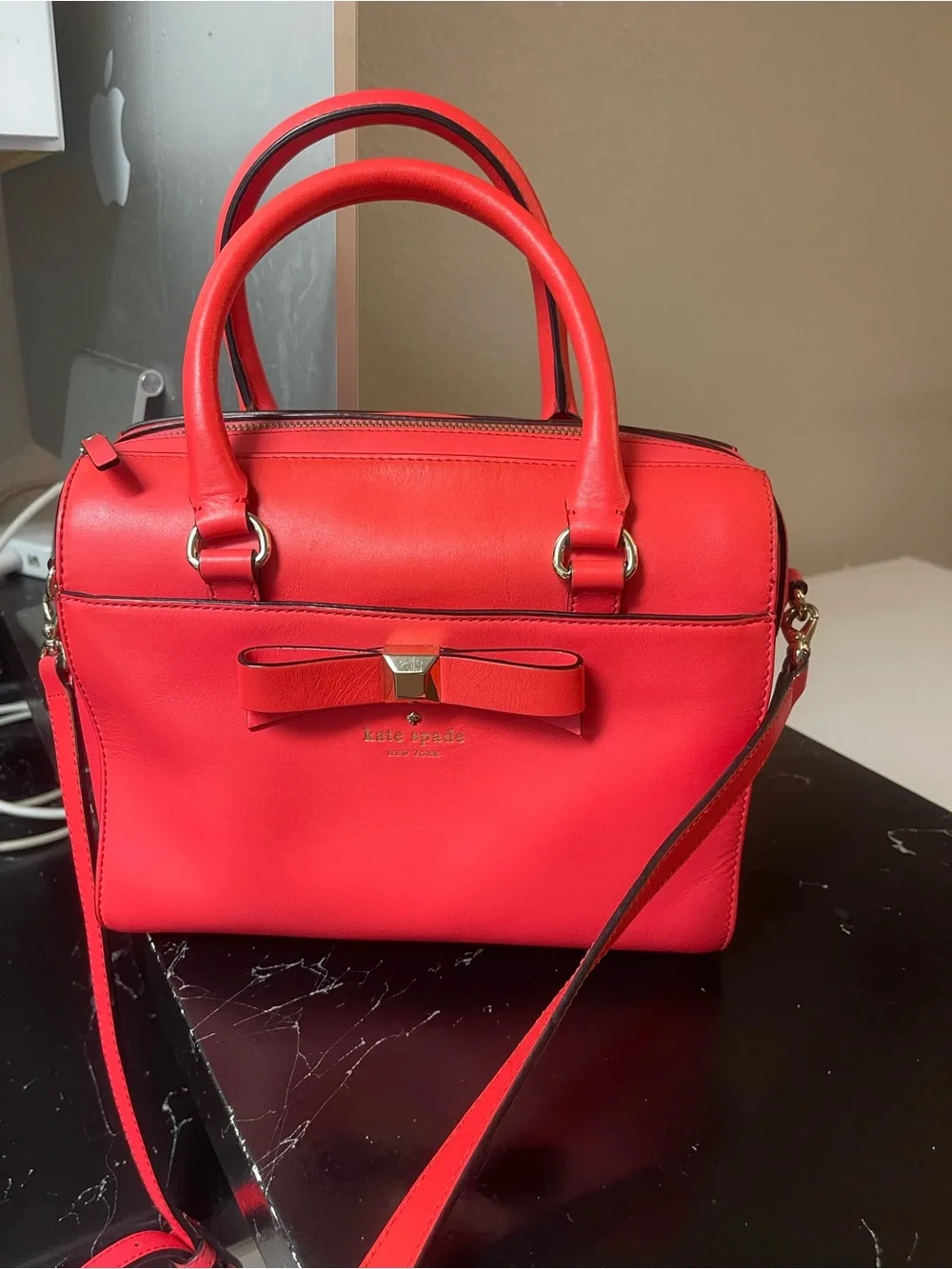 kate spade Red Bow Satchel with Detachable Strap